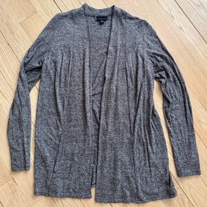J. Jill Wearever Collection Gray Open Front Cardigan Sweater Small
